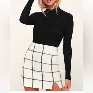 Spence White Plaid Mini Skirt